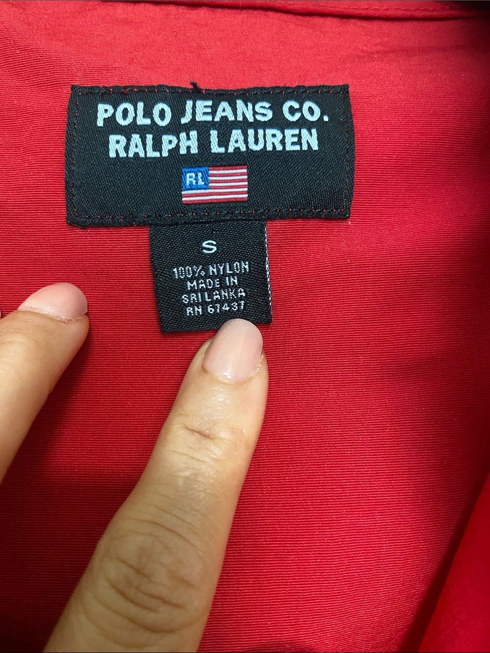 Vintage Polo Jeans Co. Red Pullover Windbreaker Hoodie Size Small EUC - Picture 2 of 4